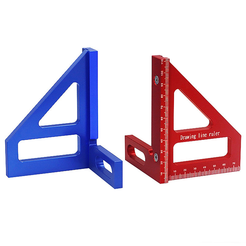 1 Équerre De Charpentier, Rapporteur D'équerre Pour Le Travail Du Bois, Règle De Triangle D'onglet En Aluminium, Règle De Mesure De Mise En Page 3D Multi-angle 45/90 Degrés