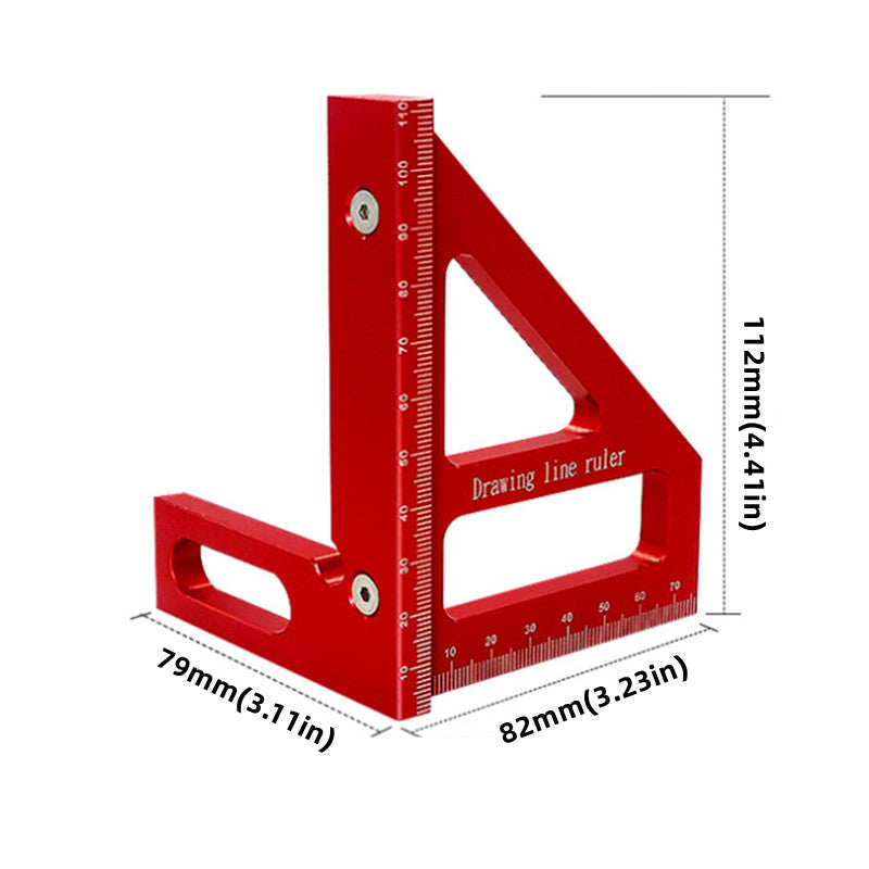 1 Équerre De Charpentier, Rapporteur D'équerre Pour Le Travail Du Bois, Règle De Triangle D'onglet En Aluminium, Règle De Mesure De Mise En Page 3D Multi-angle 45/90 Degrés