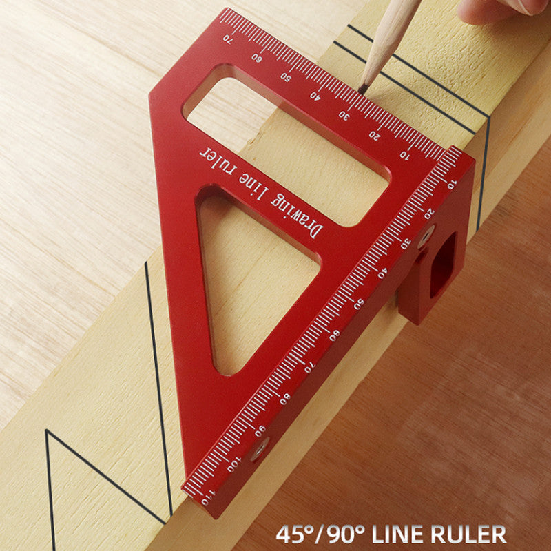 1 Équerre De Charpentier, Rapporteur D'équerre Pour Le Travail Du Bois, Règle De Triangle D'onglet En Aluminium, Règle De Mesure De Mise En Page 3D Multi-angle 45/90 Degrés