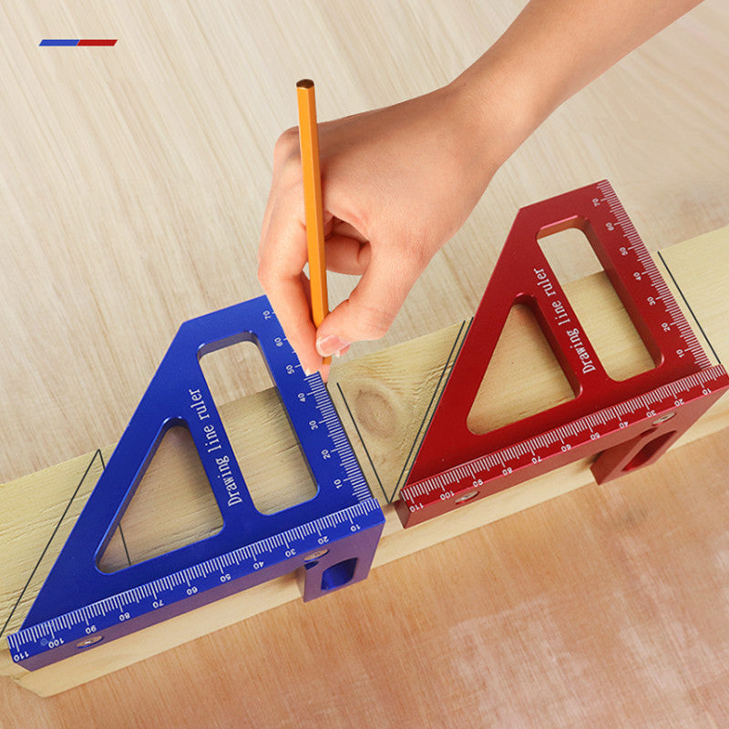 1 Équerre De Charpentier, Rapporteur D'équerre Pour Le Travail Du Bois, Règle De Triangle D'onglet En Aluminium, Règle De Mesure De Mise En Page 3D Multi-angle 45/90 Degrés