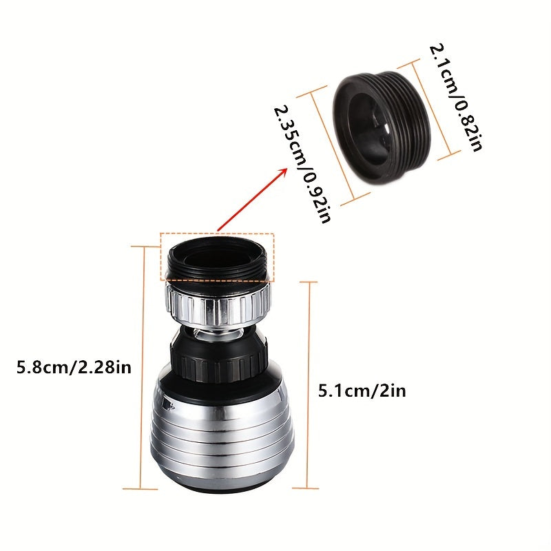 1 pièce, robinet économiseur d'eau rotatif à 360 degrés pour la cuisine, aérateur, diffuseur, filtre de buse de robinet, adaptateur