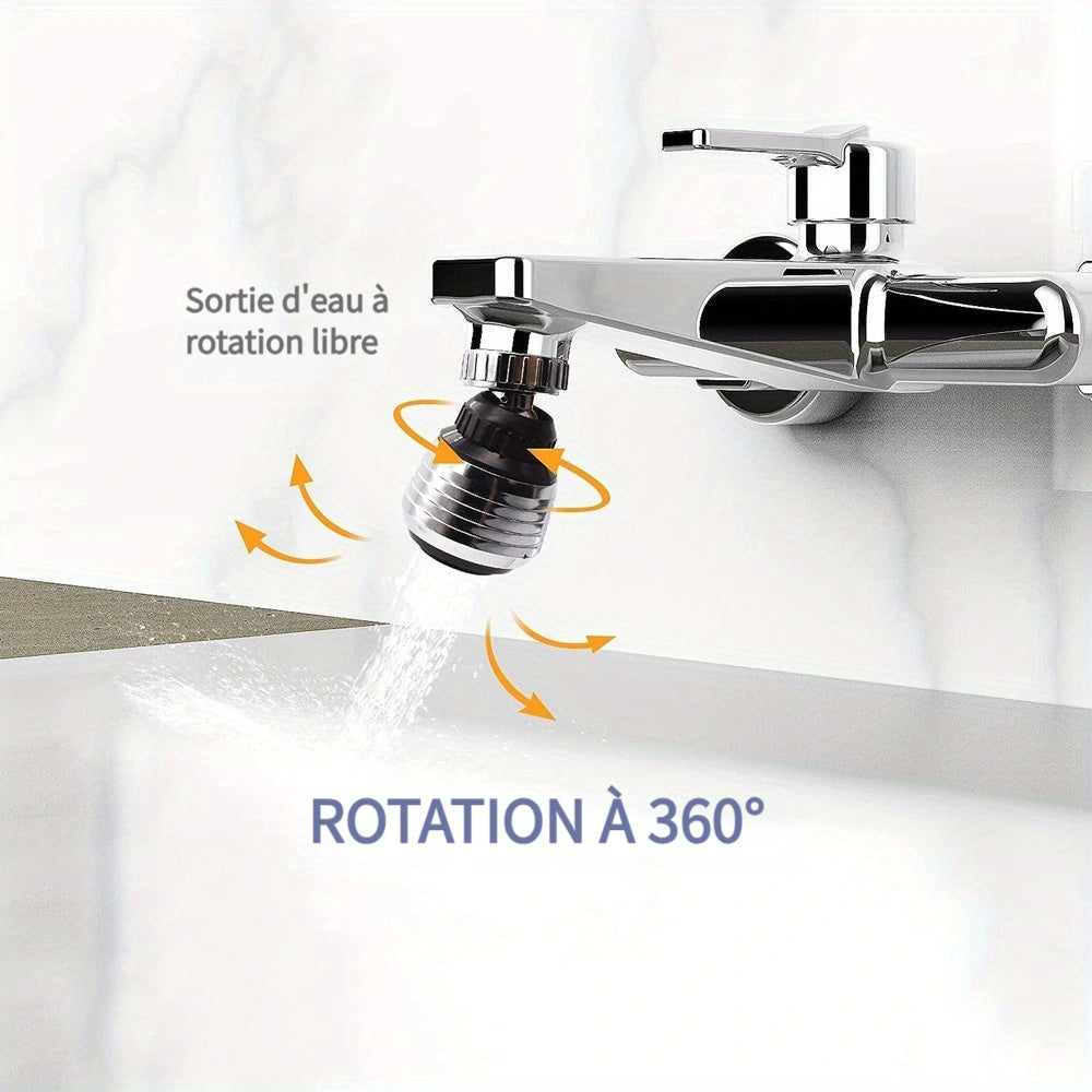 1 pièce, robinet économiseur d'eau rotatif à 360 degrés pour la cuisine, aérateur, diffuseur, filtre de buse de robinet, adaptateur