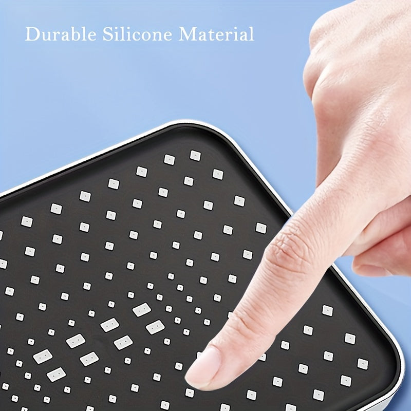 1 Pommeau De Douche À Haute Pression, Pomme De Douche De Luxe Pour Salle De Bain, Angles Réglables, Buses En Silicone Anti-colmatage, Économie D'eau (rectangle Et Circulaire), Accessoires De Salle De Bain