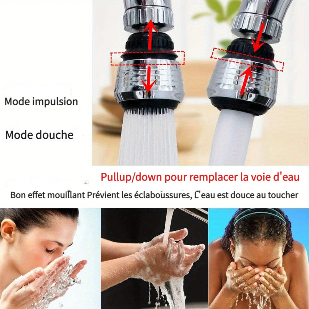 1 pièce, robinet économiseur d'eau rotatif à 360 degrés pour la cuisine, aérateur, diffuseur, filtre de buse de robinet, adaptateur