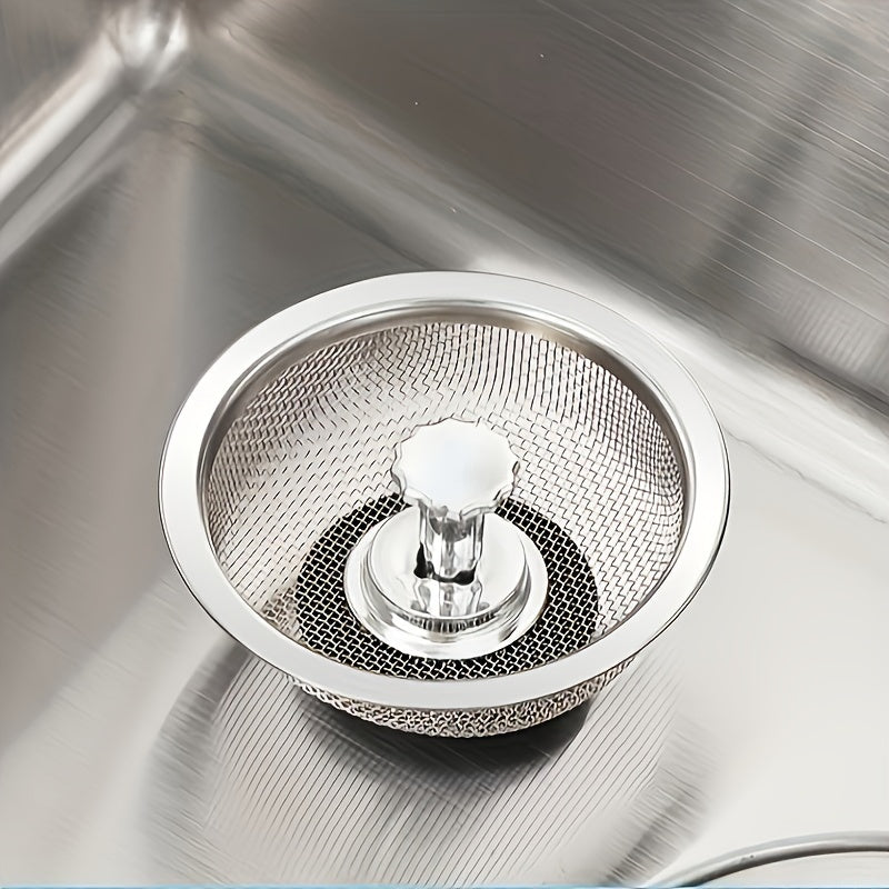1 Filet De Filtre D'évier De Cuisine De 3,2 Pouces/2,1 Pouces, Déchets D'égout D'évier De Lavabo, Couvercle Antiblocage, Grand Filet De Filtre Universel En Acier Inoxydable