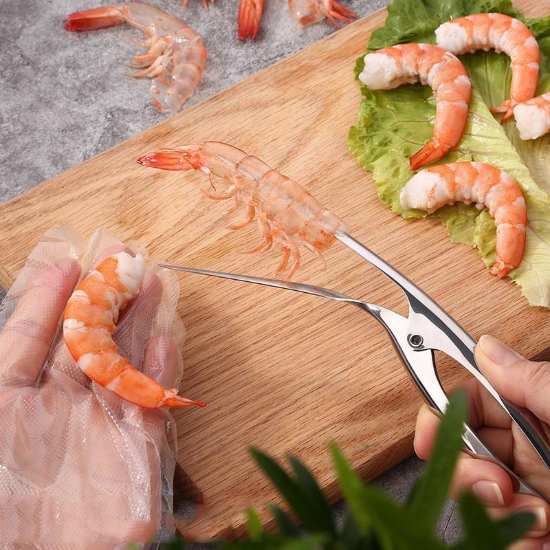 Portable Stainless Steel Shrimp Peeler & Deveiner Pour Restaurant - Outil de cuisine parfait pour les fournitures de cuisine commerciale de homard et de poisson