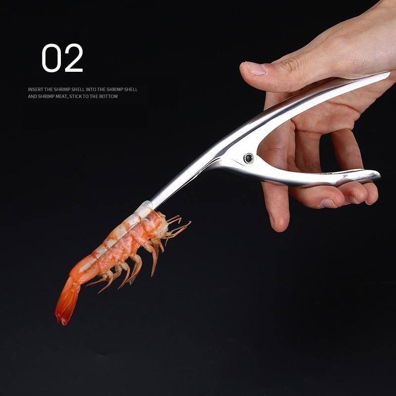Portable Stainless Steel Shrimp Peeler & Deveiner Pour Restaurant - Outil de cuisine parfait pour les fournitures de cuisine commerciale de homard et de poisson