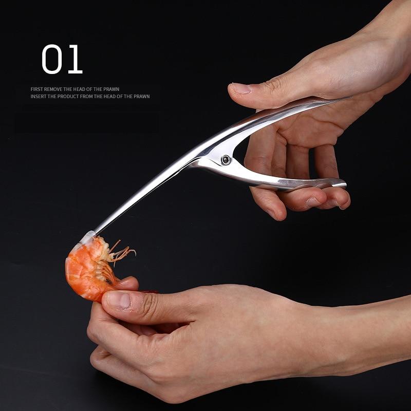 Portable Stainless Steel Shrimp Peeler & Deveiner Pour Restaurant - Outil de cuisine parfait pour les fournitures de cuisine commerciale de homard et de poisson