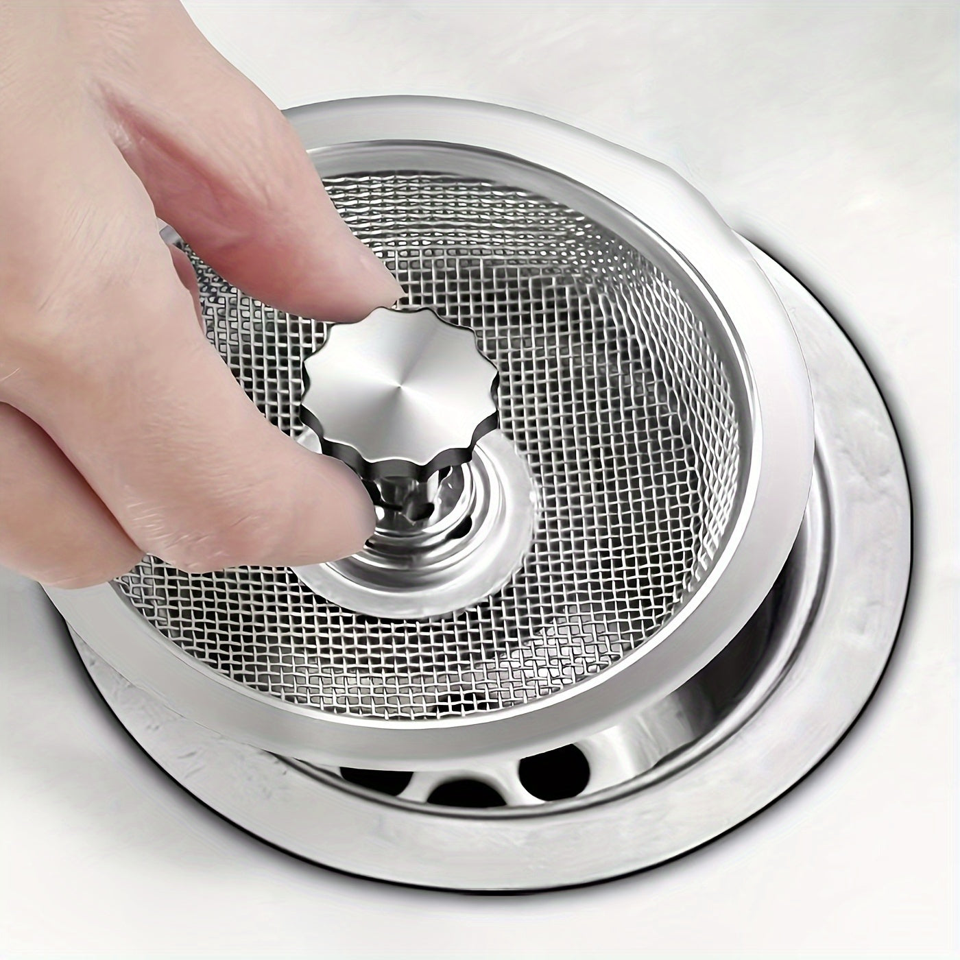 1 Filet De Filtre D'évier De Cuisine De 3,2 Pouces/2,1 Pouces, Déchets D'égout D'évier De Lavabo, Couvercle Antiblocage, Grand Filet De Filtre Universel En Acier Inoxydable