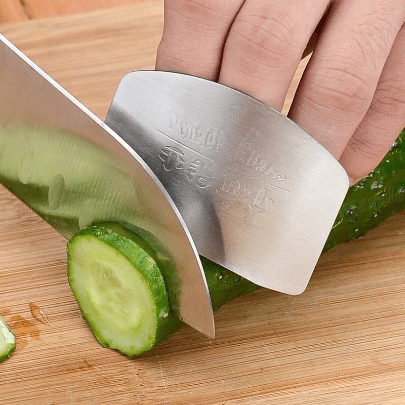 1pc Protège-doigts, Protège-ailettes En Acier Inoxydable, Protège-doigts En Métal D De Cuisine, Protecteur De Coupe, Outils De Coupe De Sécurité, Accessoires De Cuisine Outils De Cuisine