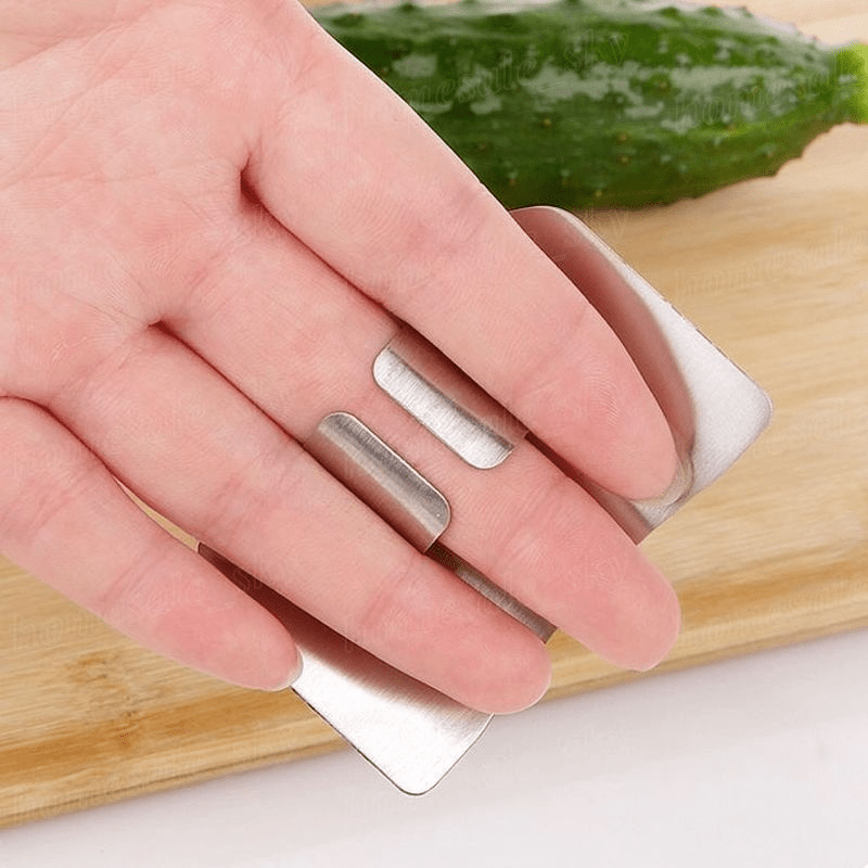 1pc Protège-doigts, Protège-ailettes En Acier Inoxydable, Protège-doigts En Métal D De Cuisine, Protecteur De Coupe, Outils De Coupe De Sécurité, Accessoires De Cuisine Outils De Cuisine