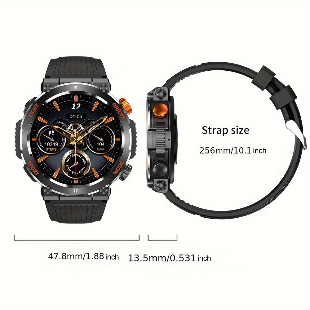 Smart Watch For Men (répondre/passent Des Appels), Sans Fil 5.3 Tactical Smart Watch Pour Android/iPhone, Tracker De Fitness Durable En Plein Air, Étanche IP68/voix AI/sommeil 450amh Batterie