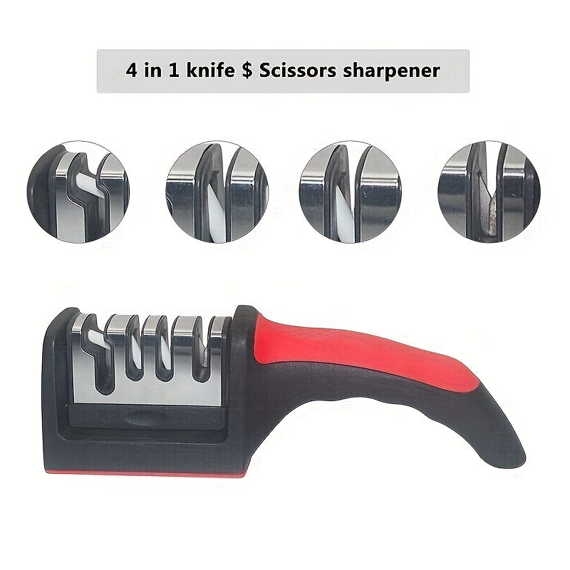 Affûteur de couteaux 4 niveaux pour camions de nourriture, pierre à aiguiser professionnelle pour couteaux de cuisine, pierre à huile d'affûtage, affûteur de couteaux en tungstène, diamant et céramique