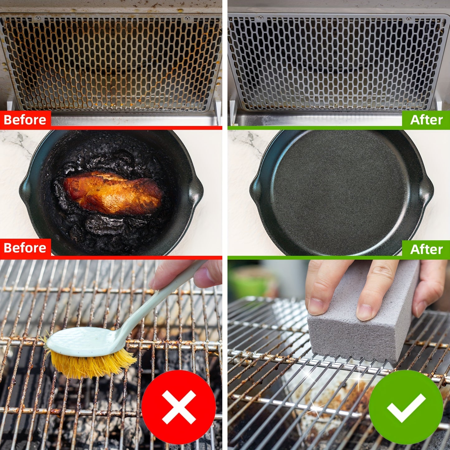 Upgradez votre jeu de barbecue avec cette brosse de nettoyage de grille en brique - Parfait pour les cuisines extérieures, pour les restaurants/commerciaux