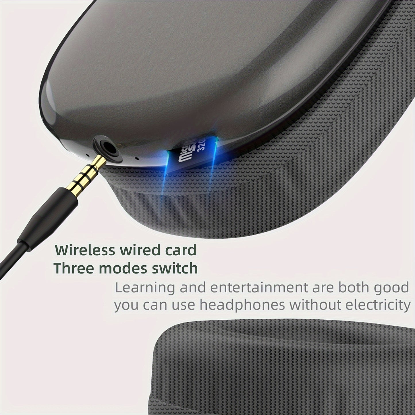 Wireless Over-Ear-Headphones, Casque Stéréo Avec Microphone, Basses Puissantes, Port De Charge USB-C, FM, SD/TF, Écouteurs De Sport, Casque De Jeu