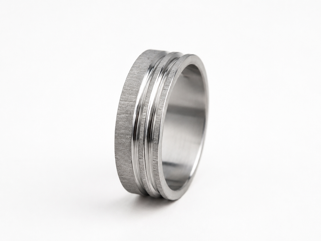 Bague Acier Inoxydable Double Ligne