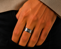 Bague Étoiles Gravées en Acier Inoxydable