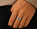 Bague Motif Géométrique Argentée – Taille 21