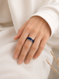 Bague Bleue Métallisée Élégante – Taille 63 (20 mm) – Mixte