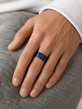 Bague Cœurs Entrelacés Bleue Métallisée – Taille 57 (18 mm)