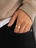Bague Dorée Élégance Moderne – Taille 17 (FR 54)