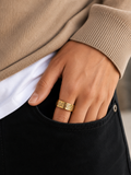 Bague Dorée Motif Spirale – Taille 19 (FR 60)
