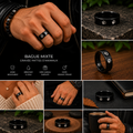 Bague Mixte Pattes d’Animaux en Acier Inoxydable Noir