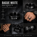 Bague Main Squelette en Acier Inoxydable Noir – Style Gothique Mixte
