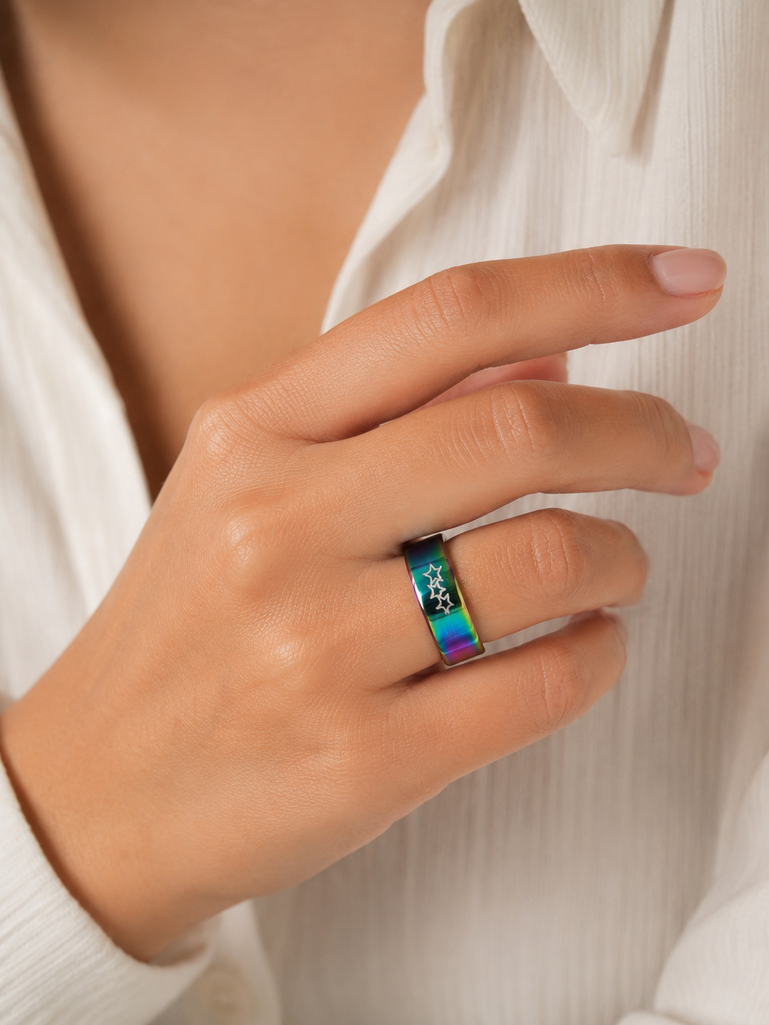 Bague Motif Étoiles Élégant – Taille 63 (20 mm)