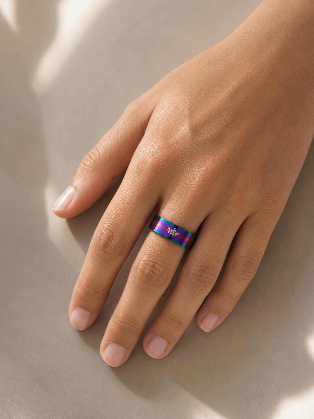 Bague Papillon Irisée – Taille 63 (20 mm)