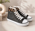 Baskets montantes pailletées léopard – Taille 40 – Style tendance et original