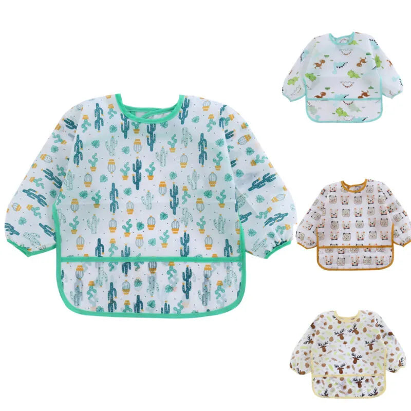Bavoir imperméable à manches longues pour bébé de 0 à 6 ans, tablier d'alimentation pour enfant Baby Bibs New Cute Children Baby Stuff Toddler Waterproof Long Sleeve Art Smock Feeding Bib Apron for Kids 0-6 Years