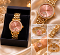 Montre Femme Élégance Dorée & Cadran Rose