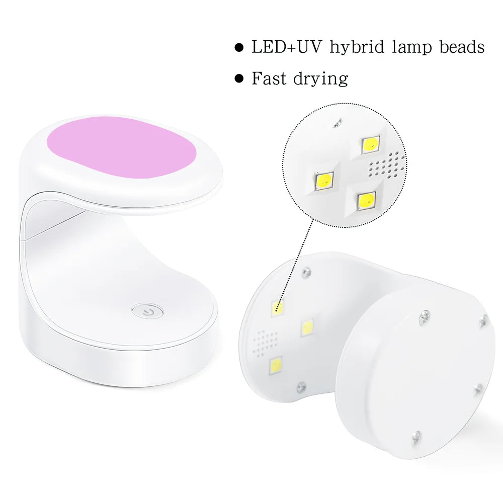 Mini sèche-ongles portable avec câble USB, lampe LED UV, 16W, gel, vernis à ongles, cadeau pour la maison, utilisation en voyage Nail Drying Lamp 16W UV LED Lamp Nail Mini Portable Nail Dryer With USB Cable Gel Nail Polish Dryer Gift Home Travel Use