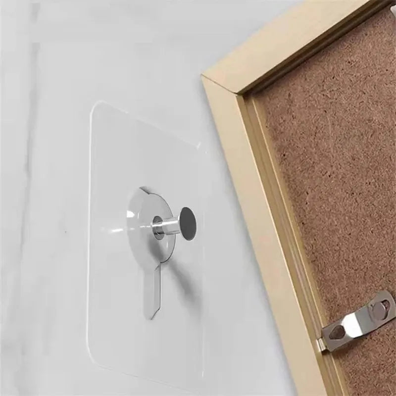 Crochet mural adhésif en PVC pour la salle de bain, cintre sans couture pour affiche murale, étanche et durable, cintre transparent pour cuisine, 6 pièces.