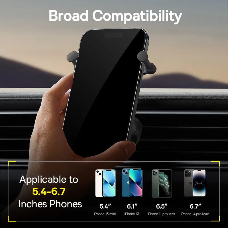 Bas192.- Support de téléphone portable en silicone pour voiture, pour iPhone, Xiaomi, Samsung Baseus Car Phone Holder Gravity Auto Restorable in Car Air Vent Silicone Stand For iPhone Xiaomi Samsung Car Mobile Support
