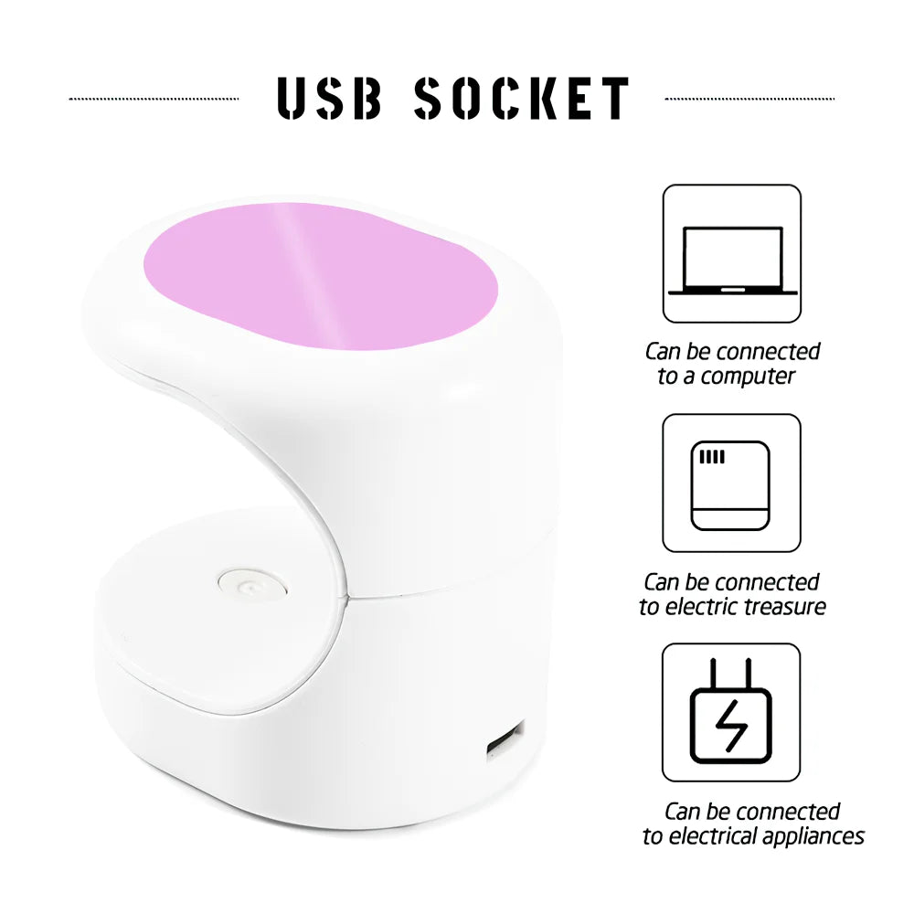 Mini sèche-ongles portable avec câble USB, lampe LED UV, 16W, gel, vernis à ongles, cadeau pour la maison, utilisation en voyage Nail Drying Lamp 16W UV LED Lamp Nail Mini Portable Nail Dryer With USB Cable Gel Nail Polish Dryer Gift Home Travel Use