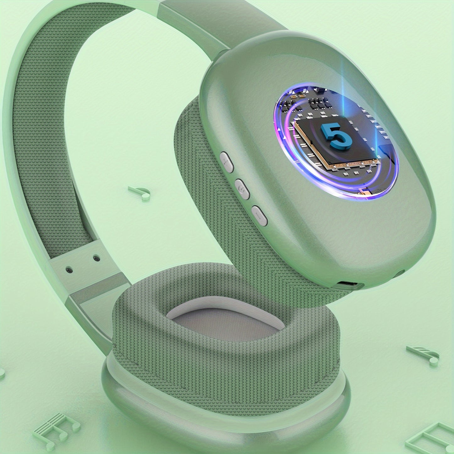 Wireless Over-Ear-Headphones, Casque Stéréo Avec Microphone, Basses Puissantes, Port De Charge USB-C, FM, SD/TF, Écouteurs De Sport, Casque De Jeu