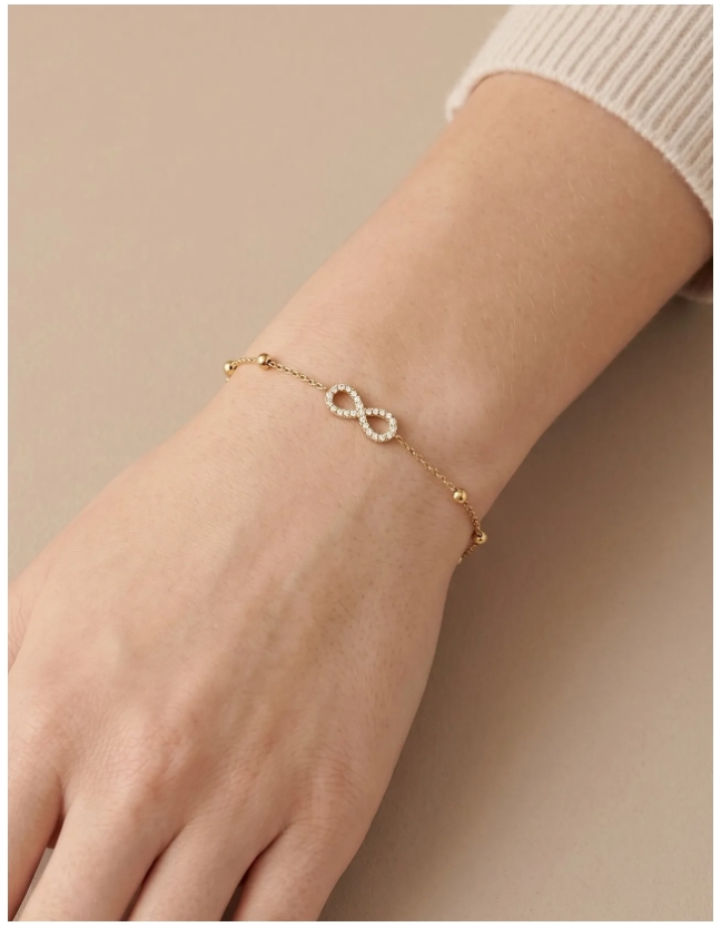 Bracelet symbole infini en acier inoxydable – Présenté en écrin