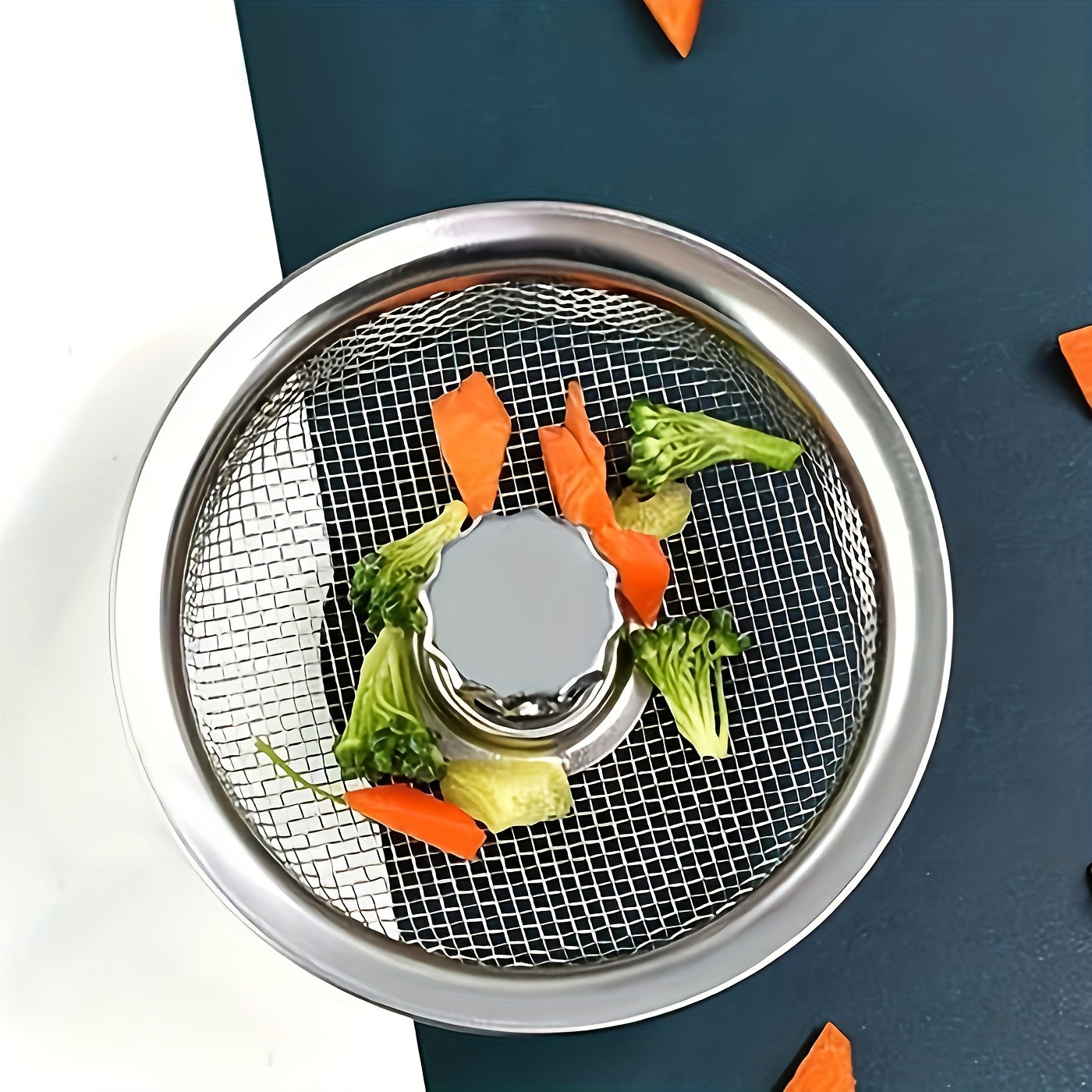 1 Filet De Filtre D'évier De Cuisine De 3,2 Pouces/2,1 Pouces, Déchets D'égout D'évier De Lavabo, Couvercle Antiblocage, Grand Filet De Filtre Universel En Acier Inoxydable