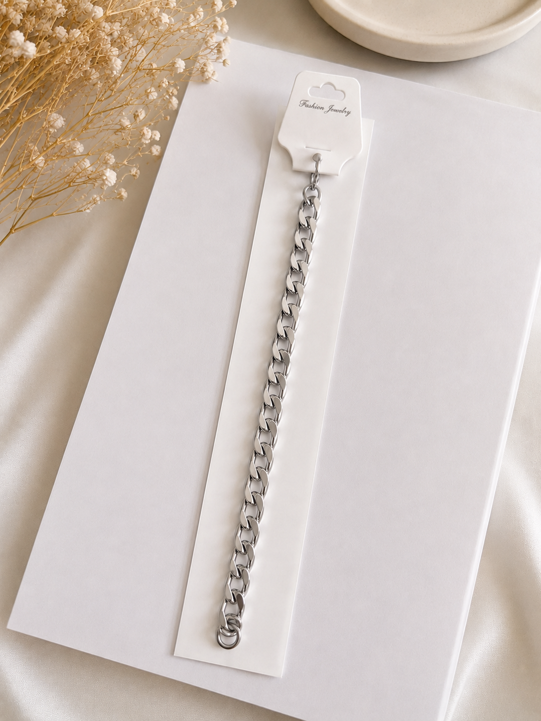 Bracelet maille gourmette en acier inoxydable – Présenté en écrin