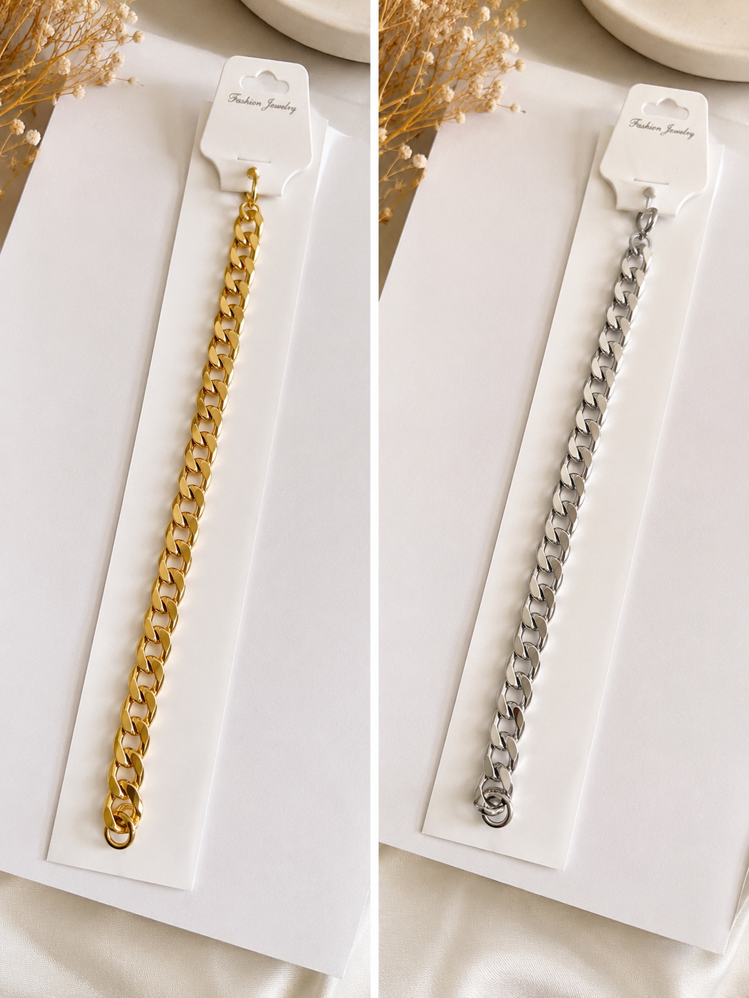 Bracelet maille gourmette en acier inoxydable – Présenté en écrin