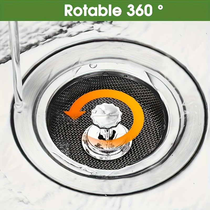 1 Filet De Filtre D'évier De Cuisine De 3,2 Pouces/2,1 Pouces, Déchets D'égout D'évier De Lavabo, Couvercle Antiblocage, Grand Filet De Filtre Universel En Acier Inoxydable