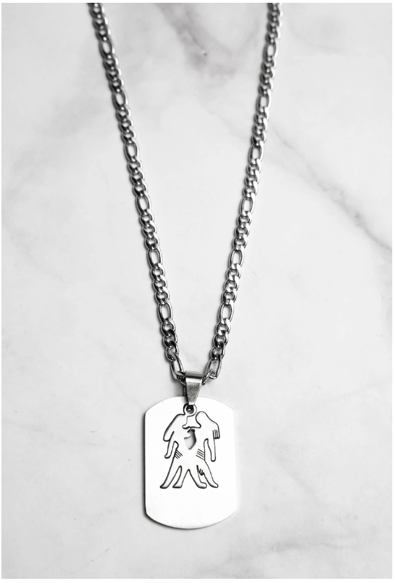 Collier zodiaque en acier inoxydable – Présenté en écrin