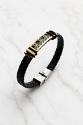 Bracelet triskell en cuir et acier inoxydable – Présenté en écrin