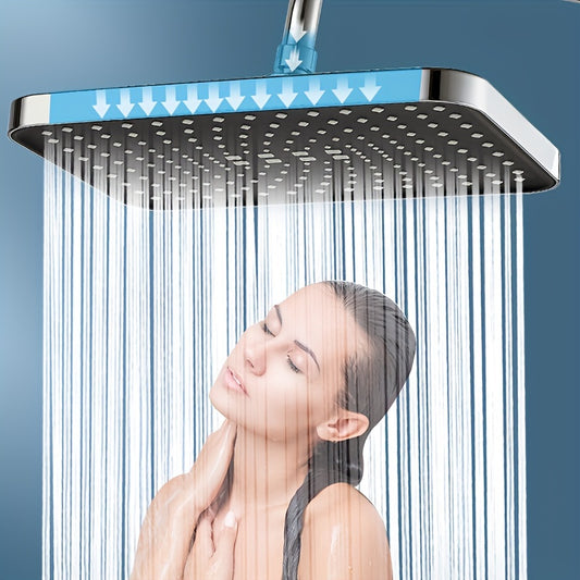 1 Pommeau De Douche À Haute Pression, Pomme De Douche De Luxe Pour Salle De Bain, Angles Réglables, Buses En Silicone Anti-colmatage, Économie D'eau (rectangle Et Circulaire), Accessoires De Salle De Bain