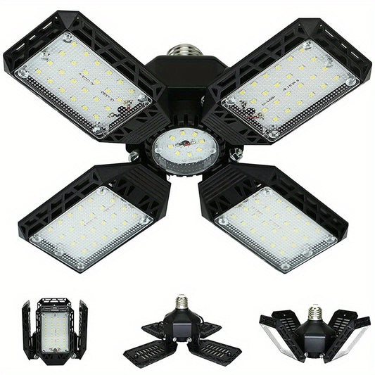 1pc LED Garage Light, 150W Deformable LED Garage Ceiling Lights,15000LM Garage Lights With 4 Adjustable Panels, E26/E27 LED Shop Lights For Garage, Basement, Barn, Workshop,High Bay Light